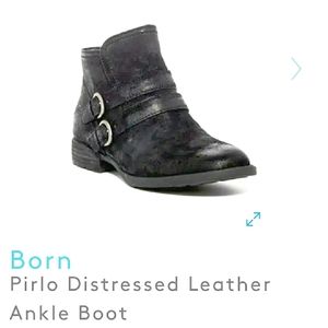 Born Pirlo Black Distressed Leather Boots EUC